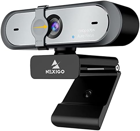 NexiGo N660P 1080P 60FPS Webkamera Szoftver Vezérlő, Kettős Mikrofon & Borító, Autofókusz, HD Számítógép USB Web Kamera,