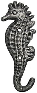 Kézműves Tengeri Dekoráció Rusztikus Ezüst Dekoratív Öntöttvas Csikóhal Fali Kampó, 5 - Rusztikus Fal Művészet