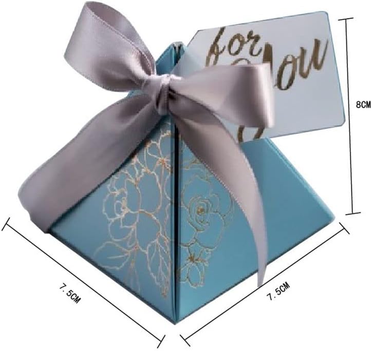 Crysdaralovebi Új Háromszög alakú Piramis Candy Doboz Esküvői Rose Papír Ajándék Dobozok Kártya & selyemcukrot Táskák a Vendégek
