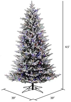 Vickerman 4.5 x 39 Özönlöttek Aspen Mesterséges Fenyő karácsonyfa, Több színű LED - Hó Borított Fa Ál - Szezonális Beltéri