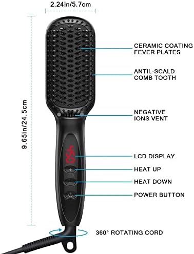XDKLL hajvasalót LCD Fűtés Elektromos Ionos Rendbe frizurák Anti Sztatikus, Kerámia Egyenesítő Szakáll Comb