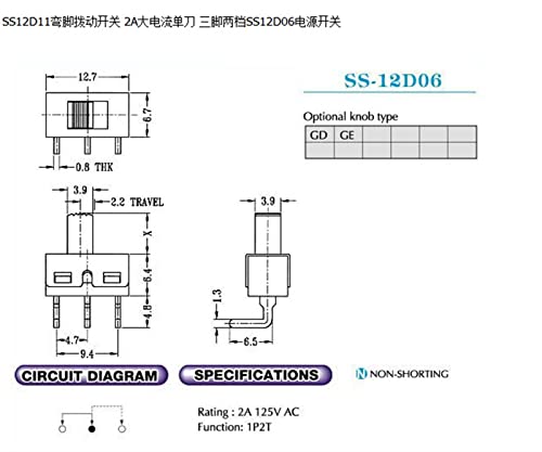 Mikro Kapcsoló 10DB SS12D11 derékszögű váltókapcsoló 3PIN 1P2T Kezelni a Nagy 5MM Pályán 4.7 MM-es többfunkciós Kapcsoló
