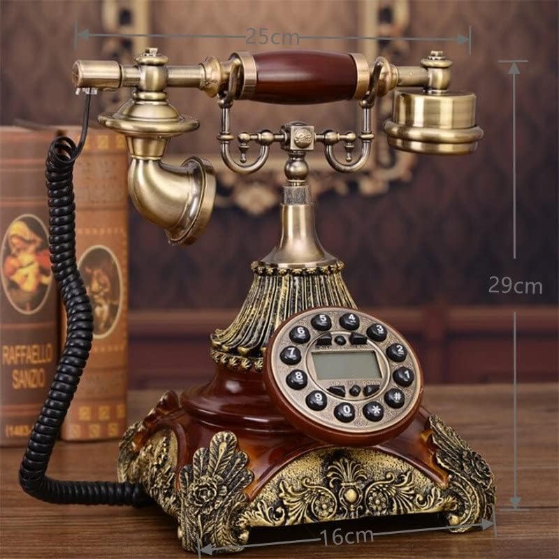MXIAOXIA Antik Vezetékes Telefon Divat Vintage Vezetékes Telefon Kék Háttérvilágítás+Kihangosító+Hívófél-AZONOSÍTÓ (Szín
