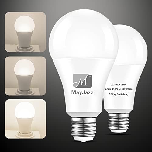 M MayJazz 3 Mód, LED Izzók 50 100 150 Watt Egyenértékű,A21 Három Módon Izzók 5000K Dayligt Fehér,6-14-20W,E26 Meduim Bázis,2