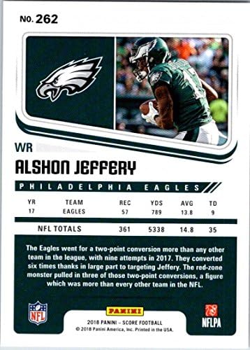 2018 Pontszám 262 Alshon Jeffery Philadelphia Eagles Foci Kártya