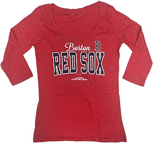 A Boston Red Sox a Nők Scoop Nyak 3/4-Es Ujjú, Klasszikus Póló
