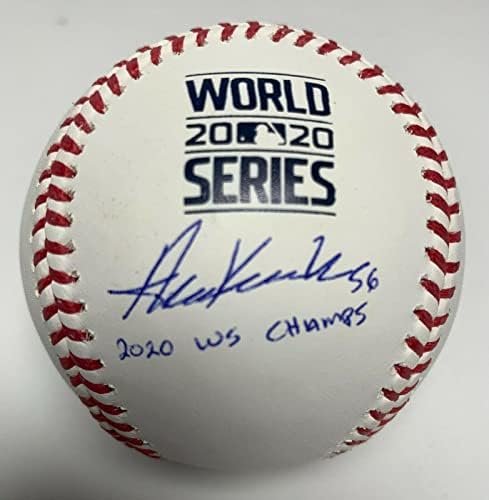 Adam Kolarek Aláírt 2020-As World Series Labdát Dodgers PSA 3T18136 w/Felirat - Dedikált Baseball