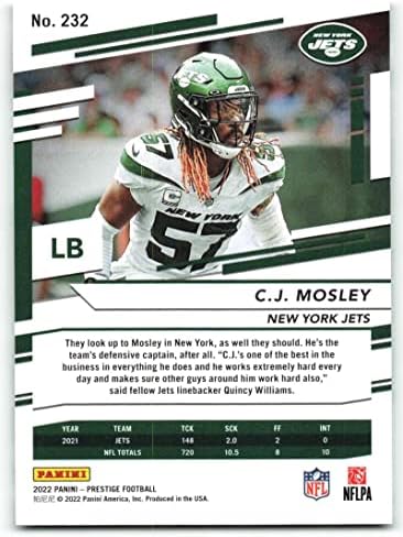 2022 Panini Prestige 232 C. J. Mosley New York Jets NFL Labdarúgó-Trading Card