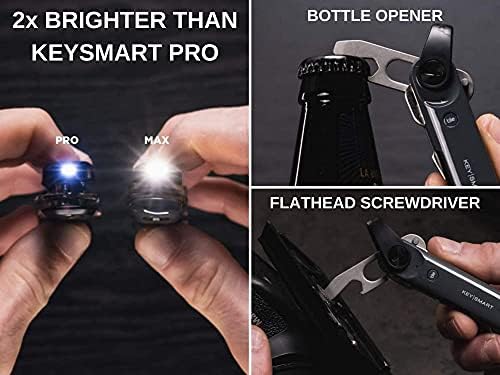 KeySmart Max - Kompakt Nyomonkövethető Kulcs Szervező w LED Lámpa, majd a Cserép Bluetooth kulcskereső Technológia (14 Kulcsok,