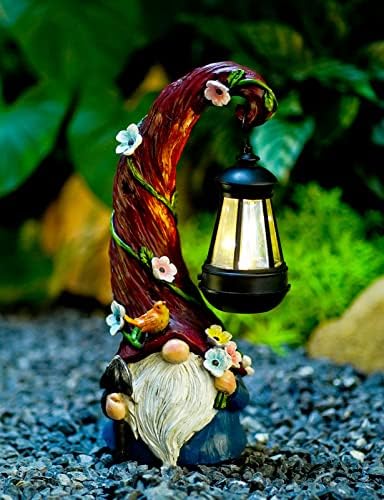 Pohabery Gnome Kert Dekoráció Szobor Napenergia-Gnómok Dekoráció kert-val egy Lámpás Fénye Kültéri Dekoráció Kerti Anya Ajándék