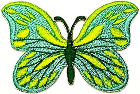 Kleenplus 3pcs. Zöld Pillangó Javítás Pillangó Aranyos Rovar Rajzfilm Hímzett Applied Kézműves Kézzel készített Baba Gyerek
