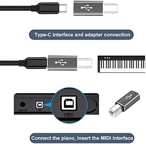 NFHK 2db USB-C Típus C-Midi Adapter Átalakító Lectronic Hangszer Midi Billentyűzet Telefon Tablet