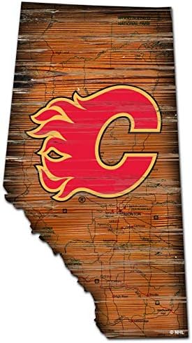 Fan Alkotások NHL Calgary Flames Unisex Calgary Flames Mini Ütemterv Állami Jel, Csapat Színű, 12 inch
