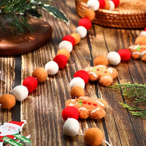 2 Db Karácsonyi Mézeskalács Koszorú Karácsonyi Pom Pom Garland Gyapjú Gingerbread Man Karácsonyi Dekoráció Éreztem Labdát