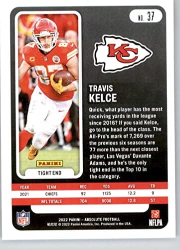 2022 Panini Abszolút 37 Travis Kelce NM-MT Kansas City Chiefs Labdarúgó-Trading Card NFL
