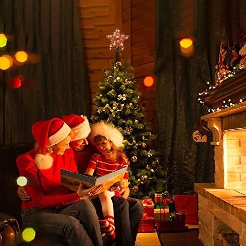 10 Cm Karácsonyi Csillag csúcsdíszt a LED-es Lámpák, karácsonyfa Topper Piros, a Legjobb Karácsonyi Dekoráció