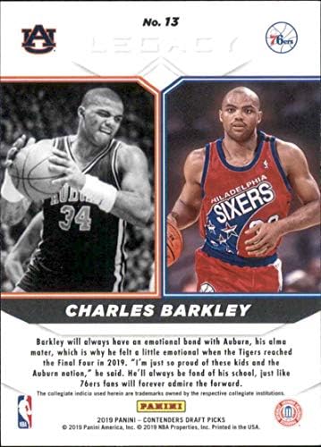 2019-20 Panini Versenyző-Tervezet Veszi Örökségét 13 Charles Barkley Auburn Tigers/Philadelphia 76ers Kosárlabda Trading