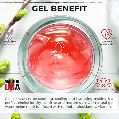 O Természetes Hidratáló Görögdinnye & C-Vitamin Gél Maszk. w/ hialuronsav Zöld Tea & Neem Olaj. Tápláló, Hidratáló & Alakformálás.