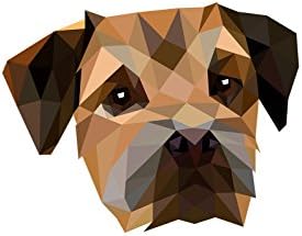 Border Terrier, Sírkő Kerámia Plakett egy Kép egy Kutyát, Geometriai