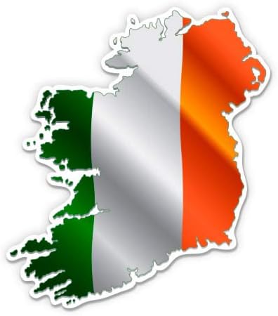 GT Grafikus Írország Zászló Ország Térkép Büszkeség - 12 Vinyl Matrica Vízálló Matrica