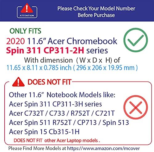 mCover Esetben Kompatibilis a 2020~2021 11.6 Acer Chromebook Spin 311 CP311-2H Sorozat Átalakítható Notebook CSAK (NEM Illik