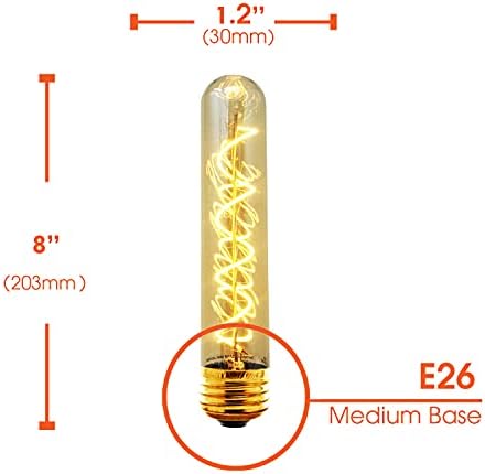 Xtricity Vintage T30 8 Colos Cső Edison Stílusú LED-es Izzó Dekoratív Spirál Végtelen, 5W (60W Csere), Szabályozható, 350