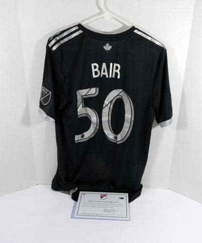 2019 Vancouver Whitecaps FC Theo Blair 50 Játék Használt Aláírt Fekete Jersey L 5 - Dedikált Foci Mezek