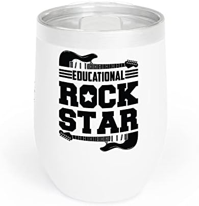 A Legjobb Oktatási Rockstar Rock-Ki-a Tanárok Rock Metal Zene Szerelmeseinek, Hideg Pohár Bor (12 OZ, Fehér)