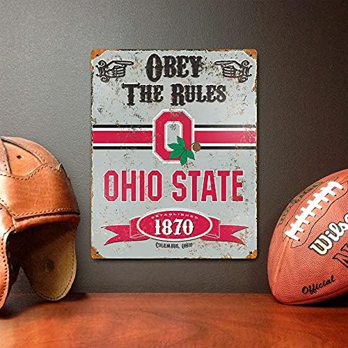 Fél Állat NCAA Ohio State Buckeyes Dombornyomott Fém Vintage Jel 14.5 x 11.5 (VSOSU)
