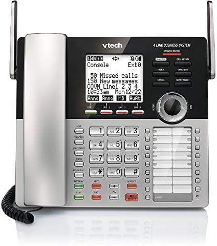 VTech CM18445 Fő Konzol - DECT 6.0 4-Line Bővíthető Kis Üzleti, Irodai Vezetékes Telefon Üzenetrögzítő Rendszer, Asztali