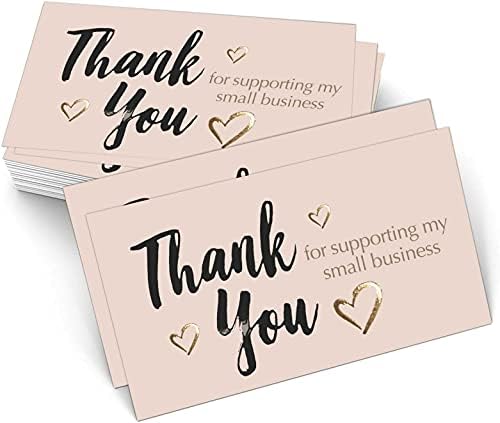 600 Köszönjük, Hogy Támogatja A Small Business Kártya, Arany Fólia névjegykártya Méret 3.5 x2, Köszönöm Kártyák Online Kiskereskedelmi