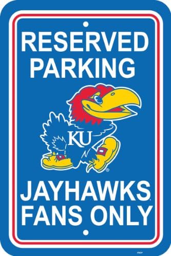 NCAA Kansas Jayhawkshoz 12-by-18 cm-es Műanyag Parkolás Jel