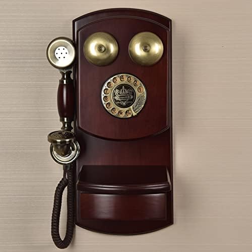 Az ősi Fa Falra Szerelt Telefon Vintage Forgó Tárcsa Retro Vezetékes Telefon Vezetékes Vezetékes Forgó Tárcsa Verzió
