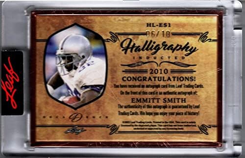 2022 Levél Dekadencia Halligraphy Autogramot HL-ES1 Emmitt Smith AUTO 6/10 NFL Labdarúgó-Trading Card Dallas Cowboys